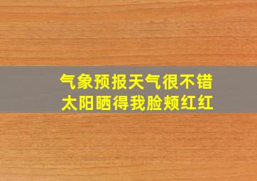 气象预报天气很不错 太阳晒得我脸颊红红